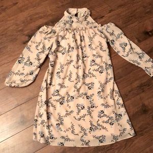 Pink floral cold shoulder long sleeve dress - 12